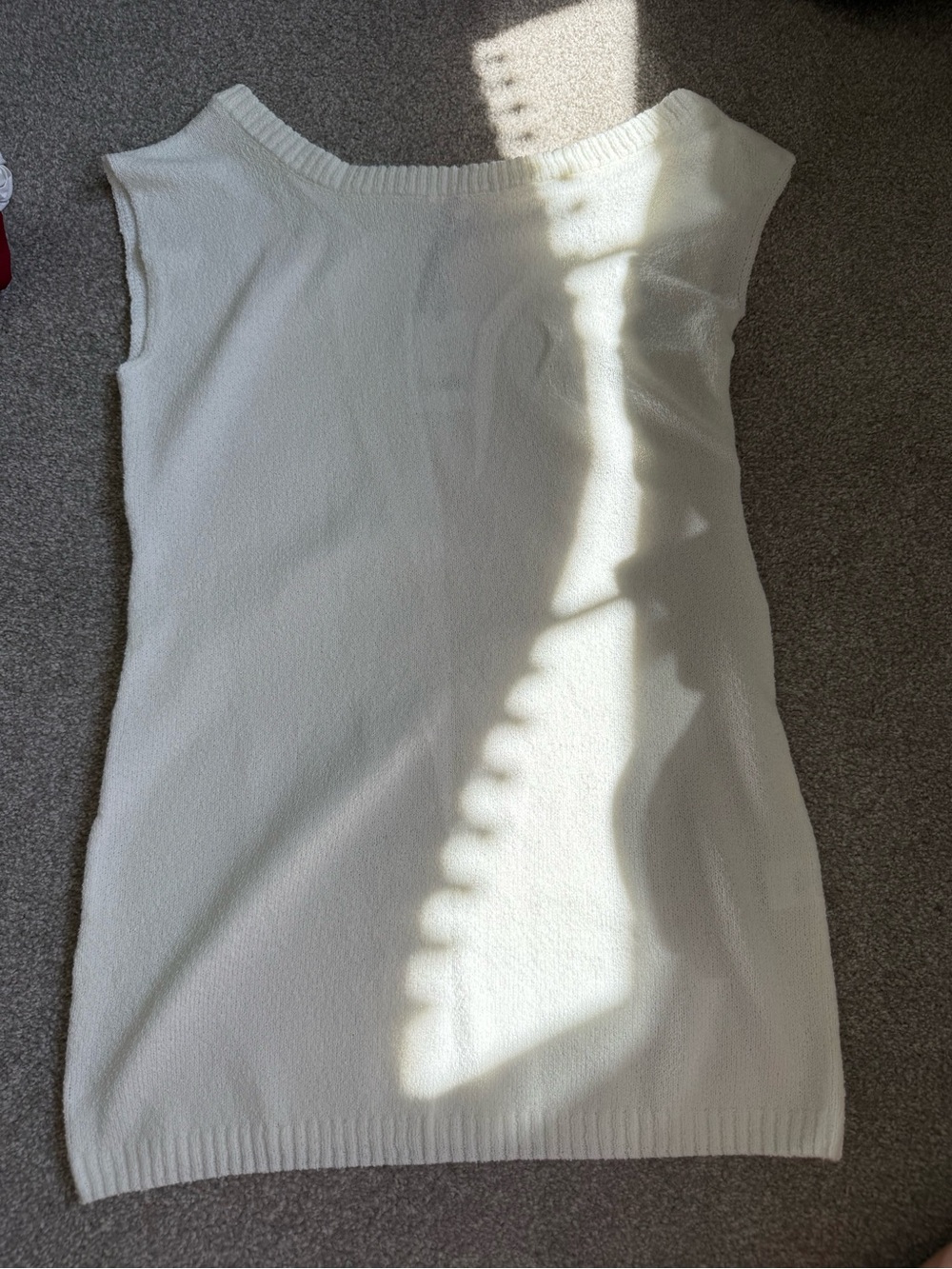 Cream Knit Sleeveless Sweater Dress